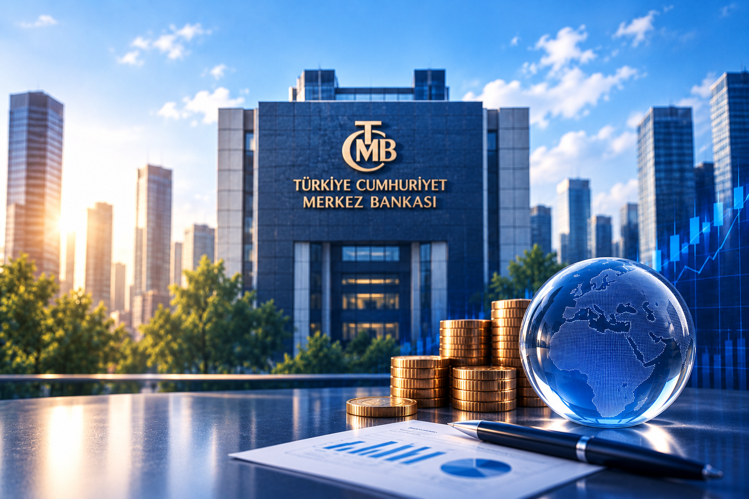TCMB faiz kararı öncesi fon yatırımcılarının takip edebileceği ekonomik göstergeleri temsil eden finansal görsel